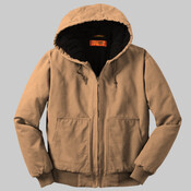 Washed Duck Cloth Insulated Hooded Work Jacket